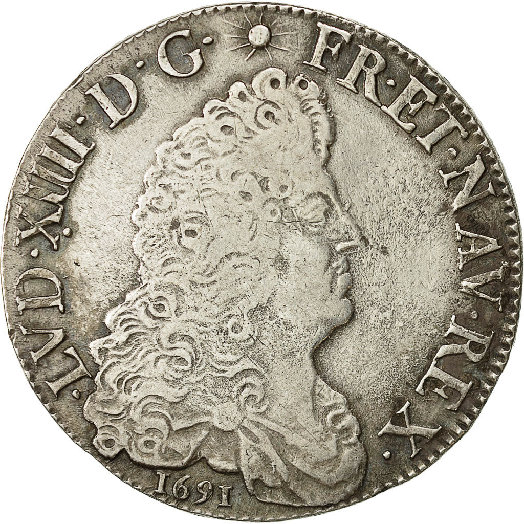 Monnaie, France, Louis XIV, Écu aux 8 L, Ecu, 1691, Lille, TB+, Argent