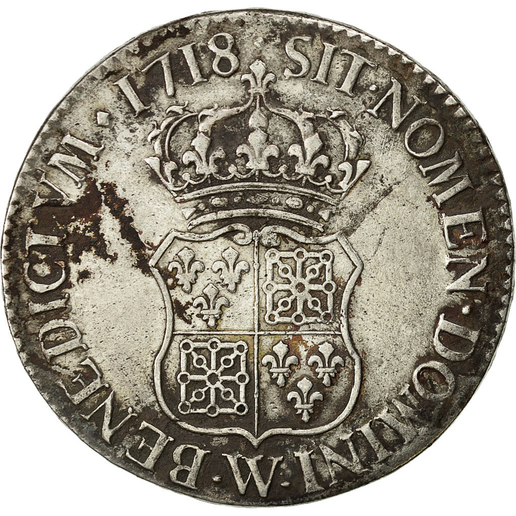 Coin, France, Louis XV, Écu de France-Navarre, Ecu, 1718, Lille, VF(30-35)