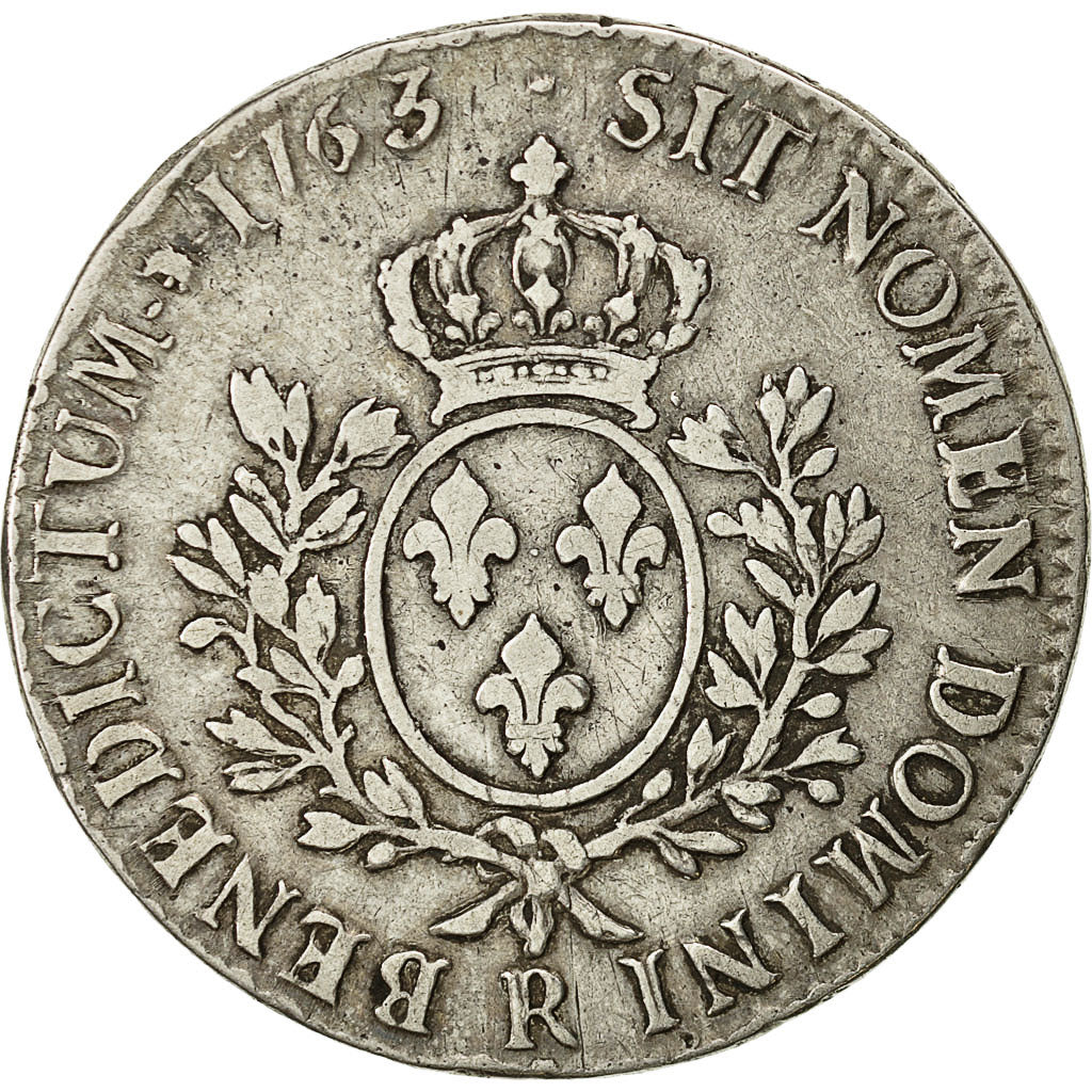 Coin, France, Louis XV, Écu au bandeau, Ecu, 1763, Orléans, VF(20-25), Silver