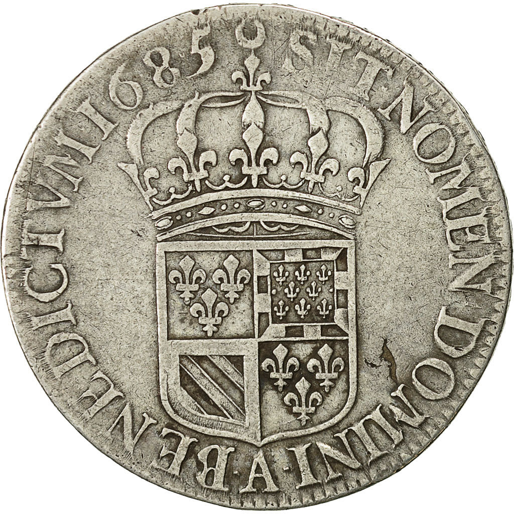 Monnaie, France, Louis XIV, 1/2 Écu de Flandre, 1/2 Ecu, 1685, Paris, TB+