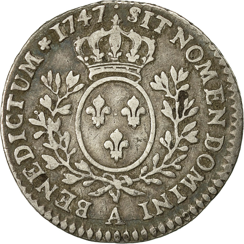 Monnaie, France, Louis XV, 1/10 Écu au bandeau, 12 Sols, 1/10 ECU, 1747, Paris