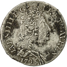 Coin, France, Louis XIV, 10 Sols aux insignes, 10 Sols-1/8 Ecu, 1706, Rennes