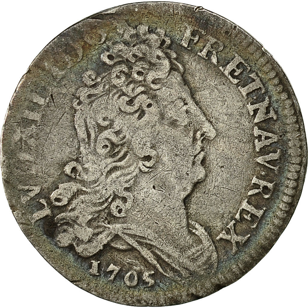 Coin, France, Louis XIV, 10 Sols aux insignes, 10 Sols-1/8 Ecu, 1705, Paris