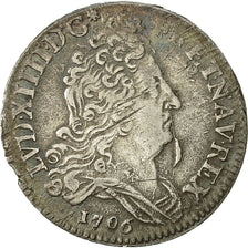 Moneta, Francia, Louis XIV, 10 Sols aux insignes, 10 Sols-1/8 Ecu, 1706, Paris