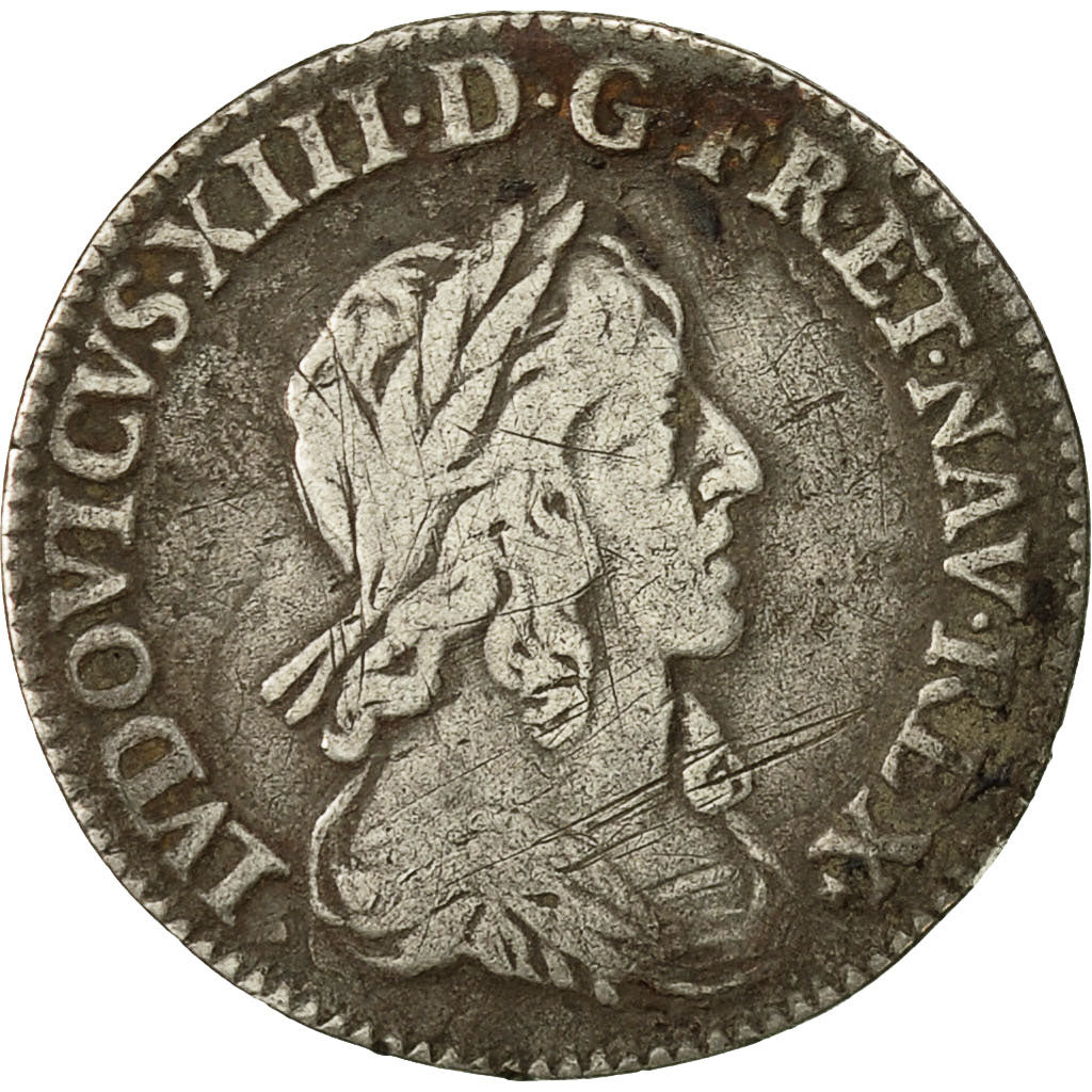 Monnaie, France, Louis XIII, 1/12 Écu, 2e poinçon de Warin, buste drapé et
