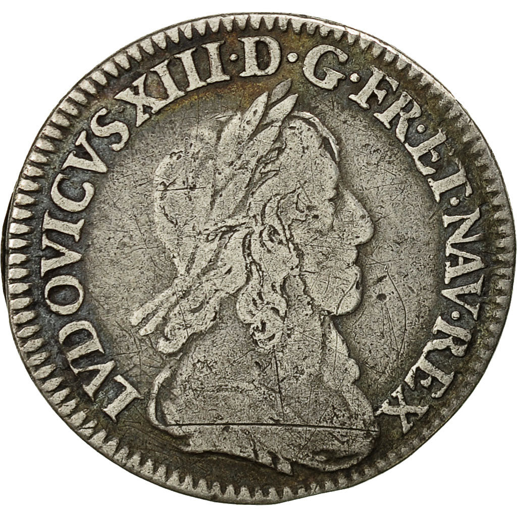 Coin, France, Louis XIII, 1/12 Ecu, 1643, Paris, F(12-15), Silver, Gadoury:46
