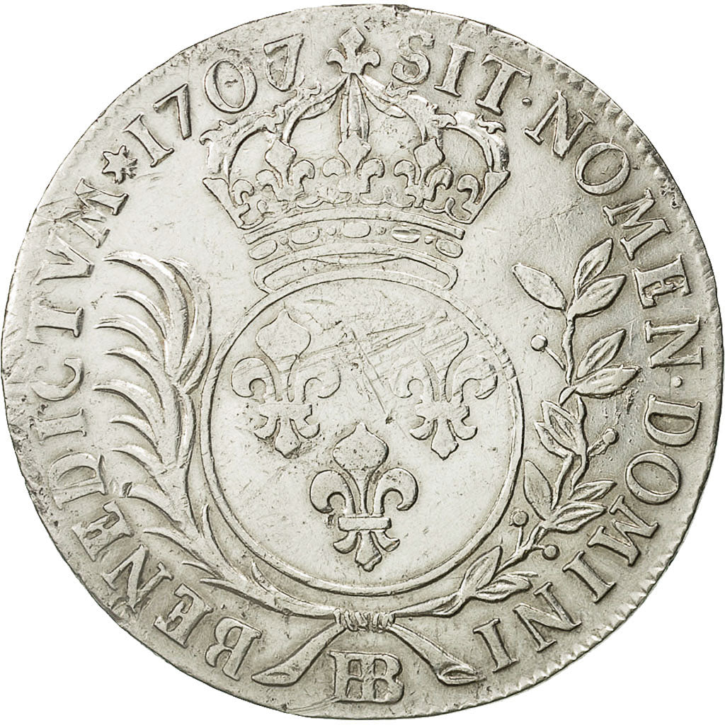 Moneta, Francia, Louis XIV, 33 Sols de Strasbourg aux insignes et aux palmes, 33