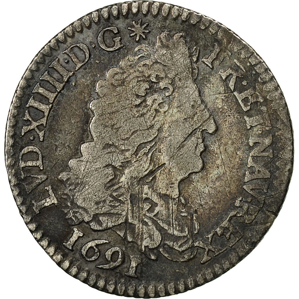 Coin, France, Louis XIV, 1/12 Écu aux 8 L, 1/12 ECU, 10 Sols, 1691, Paris