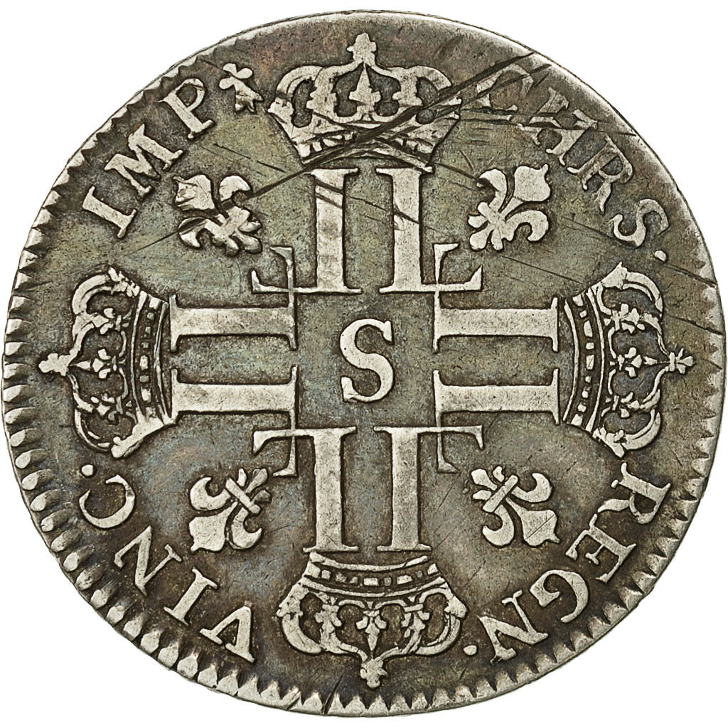 Monnaie, France, Louis XV, Petit Louis d'argent (3 livres),1720,Reims,Gadoury305