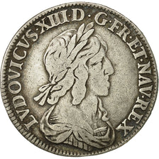 Coin, France, Louis XIII, 1/4 Ecu, 1642, Paris, VF(20-25), Silver, Gadoury:48