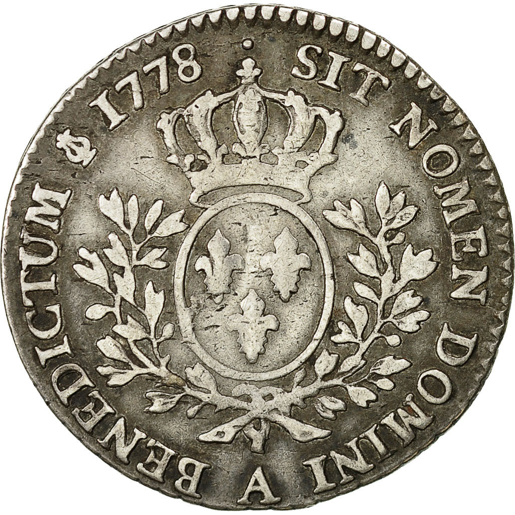 Monnaie, France, Louis XVI, 1/5 Écu, 24 Sols, 1/5 ECU, 1778, Paris, TB+