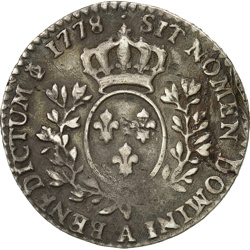 Coin, France, Louis XVI, 1/10 Écu, 12 Sols, 1778, Paris, VF(20-25), KM 568.1