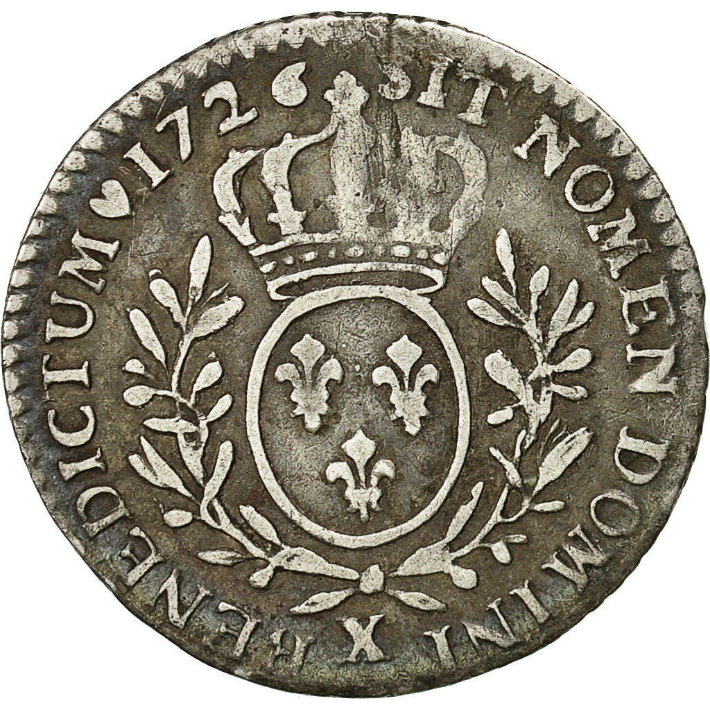 Monnaie, France, Louis XV, 1/10 Écu aux branches d'olivier, 1/10 Ecu, 1726