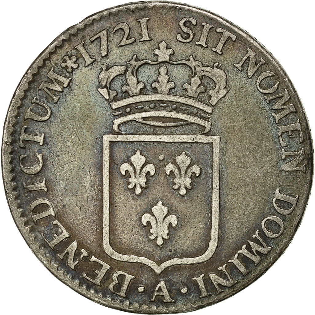 Coin, France, Louis XV, 1/3 Écu de France, 1721, Paris, F(12-15), KM 457.1