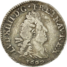 Moneta, Francja, Louis XIV, 4 Sols aux 2 L, 4 Sols, 1692, Lille, VF(20-25)