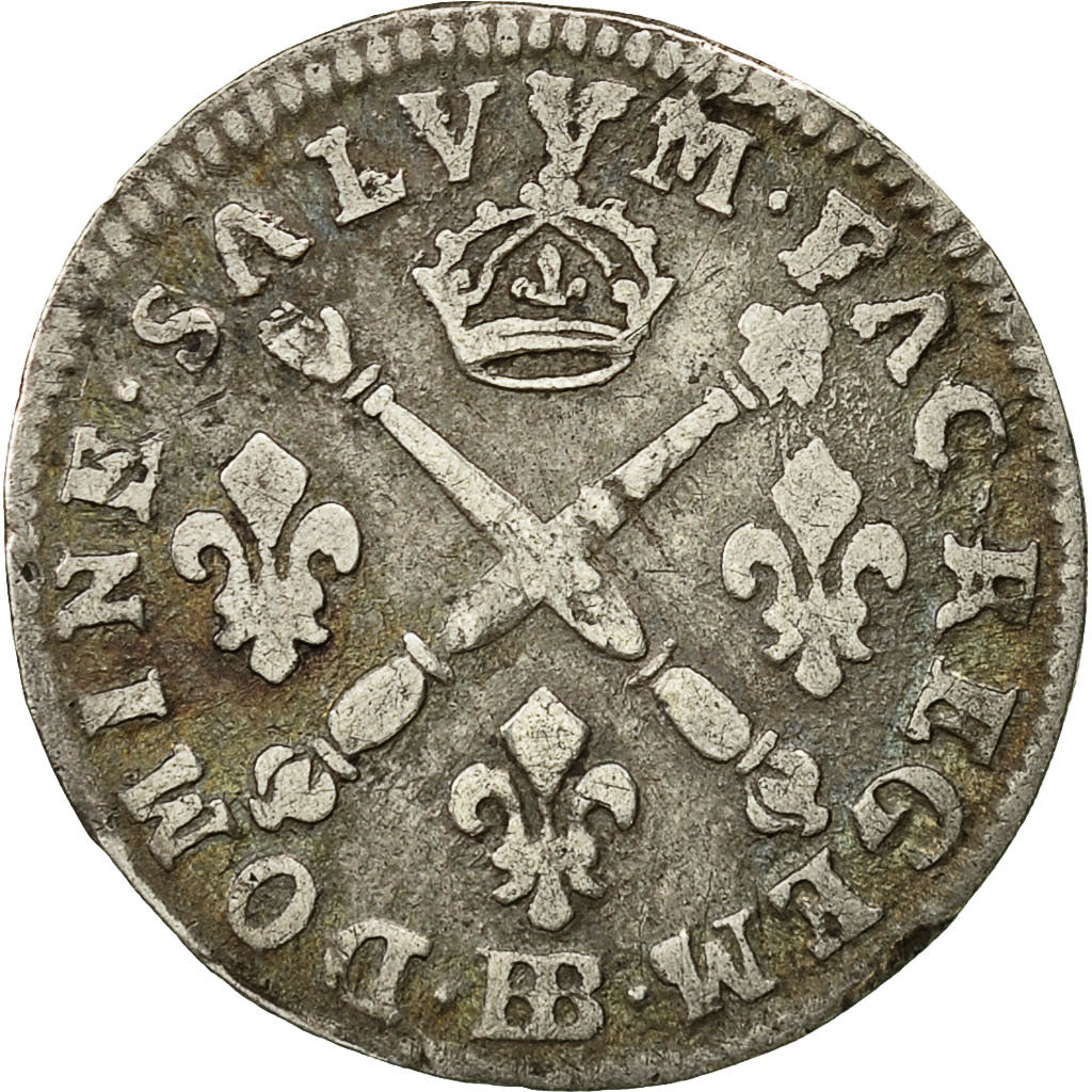 Coin, France, Louis XIV, 5 Sols aux insignes, 1703,Strasbourg, KM 337.4
