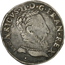 Monnaie, France, Henri II, Henri II, Teston, 1553, Toulouse, TB, Argent