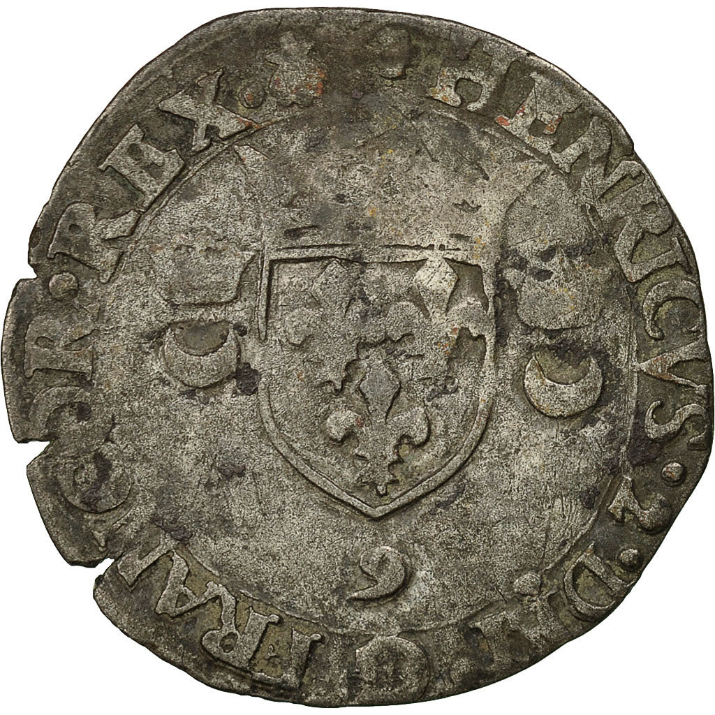 Münze, Frankreich, Henri II, Henri II, Douzain aux croissants, 1553, Rennes