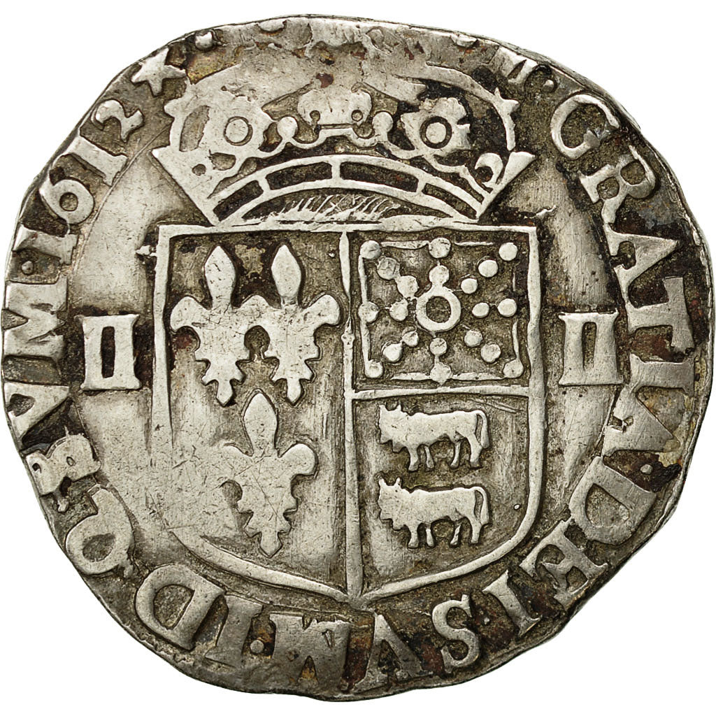 Munten, Frankrijk, Louis XIII, 1/4 Écu de Béarn, 1/4 Ecu, 1612, Morlaas, FR+