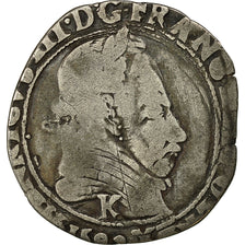 Moneta, Francia, Henri III, La Ligue, Demi Franc, 1592,Saint-Lizier,Sombart 4716