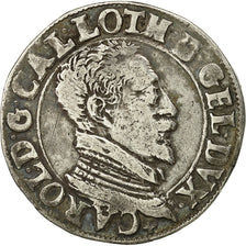 Coin, France, LORRAINE, Charles III, Teston, Teston, Nancy, EF(40-45), Silver