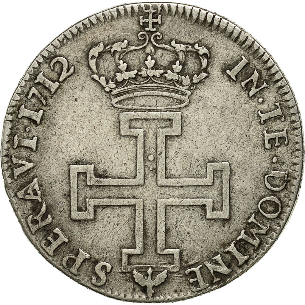 Coin, France, LORRAINE, Leopold I, Teston, 1712, Nancy, VF(30-35), Boudeau 1576