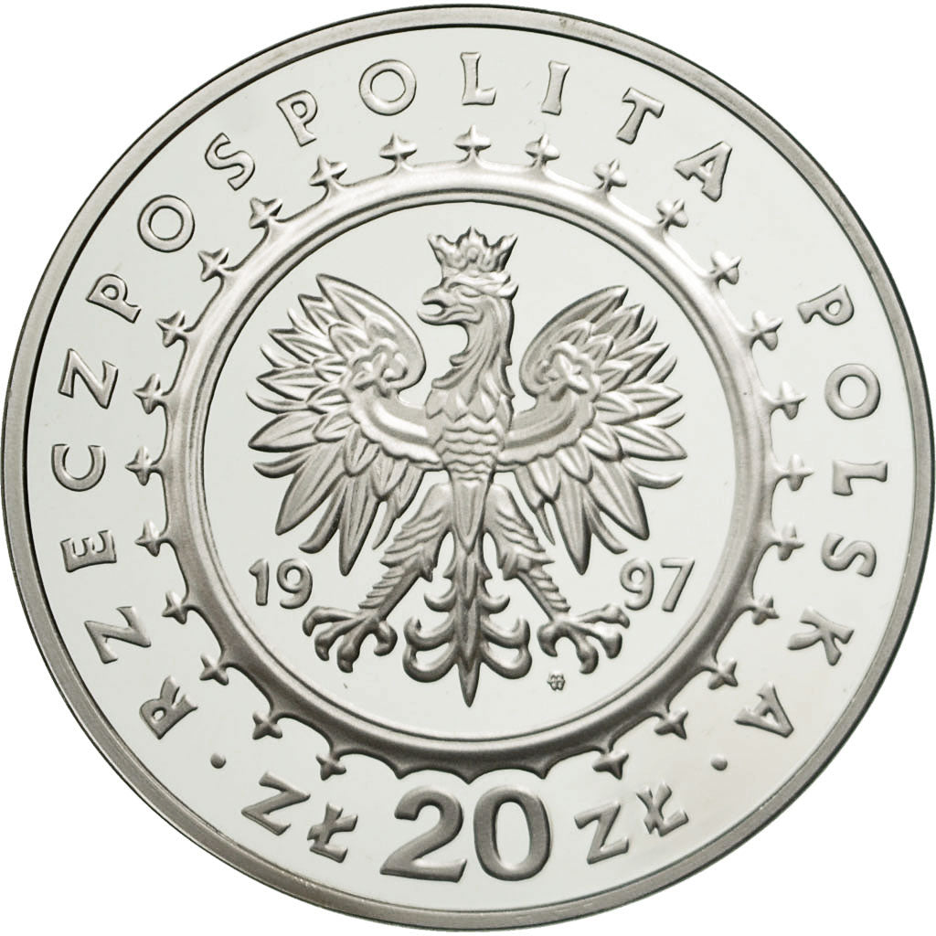 Coin, Poland, 20 Zlotych, 1997, MS(65-70), Silver, KM:332