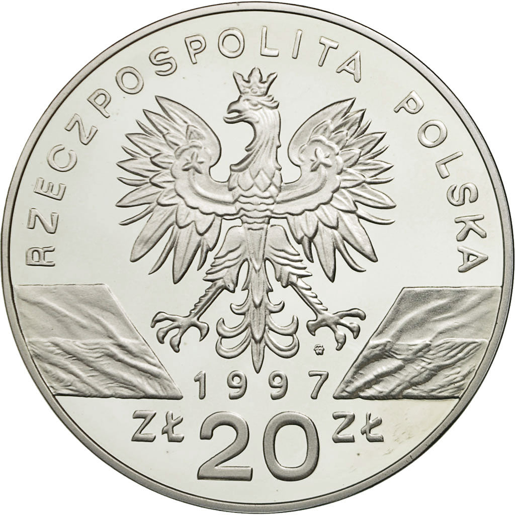 Coin, Poland, 20 Zlotych, 1997, MS(65-70), Silver, KM:330