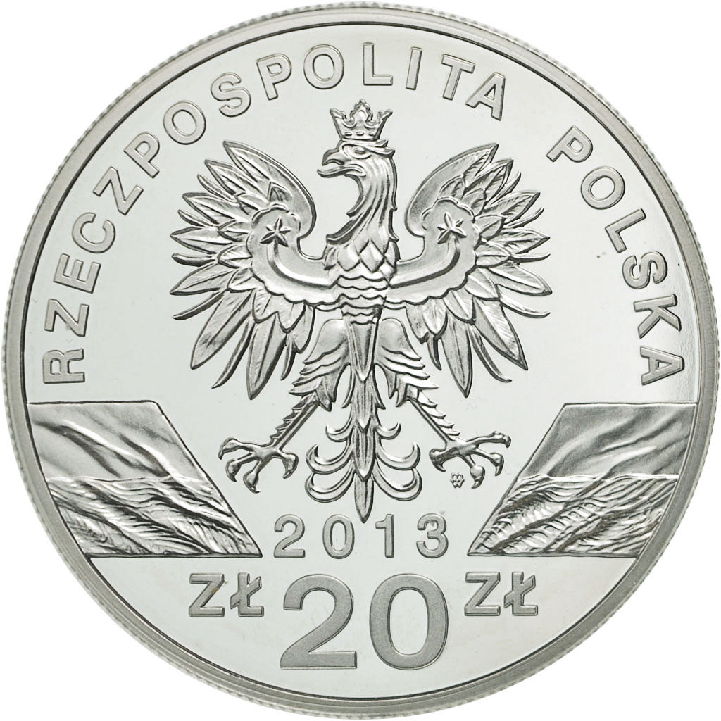Coin, Poland, 20 Zlotych, 2013, Warsaw, MS(65-70), Silver, KM:855