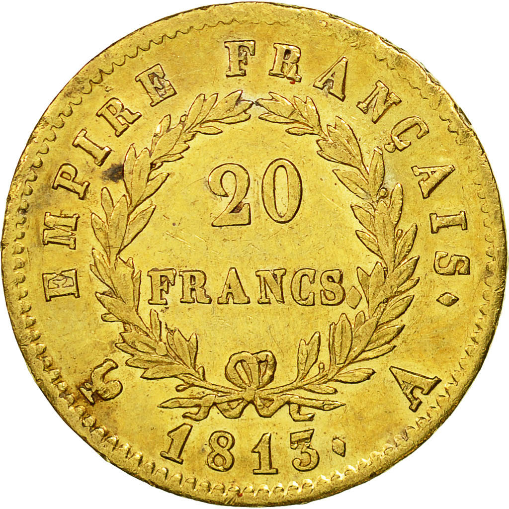Coin, France, Napoléon I, 20 Francs, 1813, Paris, AU(50-53), Gold, KM:695.1