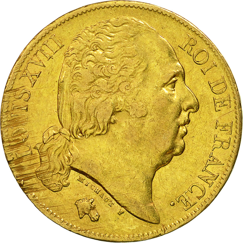 Monnaie, France, Louis XVIII, Louis XVIII, 20 Francs, 1820, Paris, TTB, Or