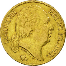 Coin, France, Louis XVIII, Louis XVIII, 20 Francs, 1818, Paris, VF(30-35), Gold
