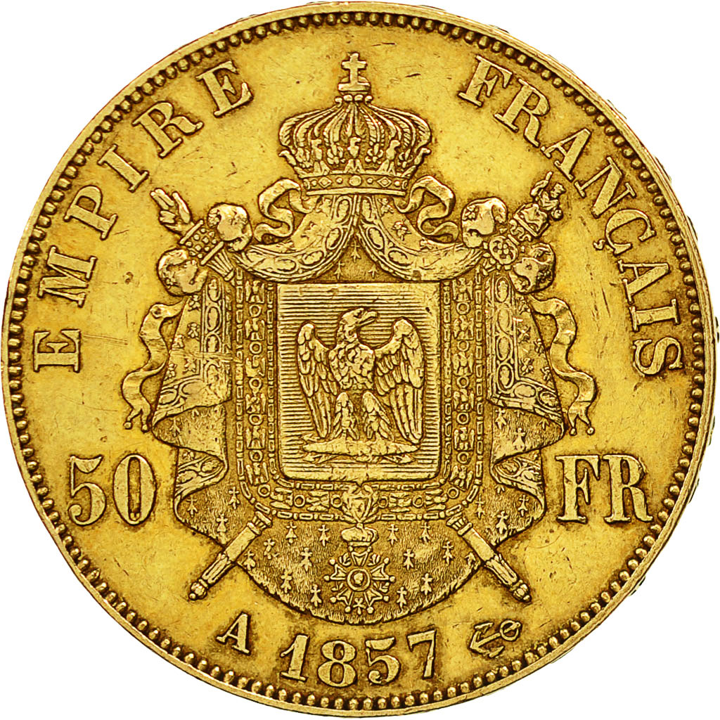 Coin, France, Napoleon III, Napoléon III, 50 Francs, 1857, Paris, VF(30-35)