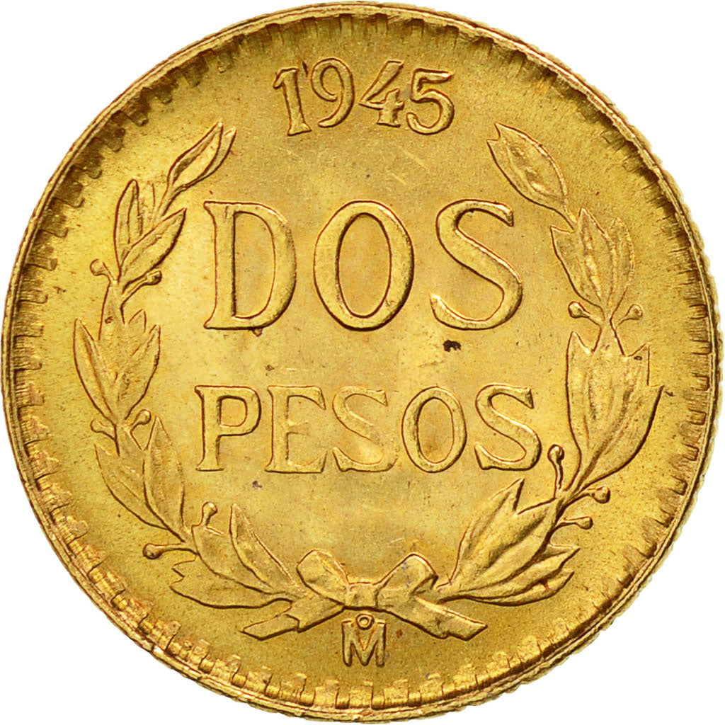 Monnaie, Mexique, 2 Pesos, 1945, Mexico City, SUP, Or, KM:461