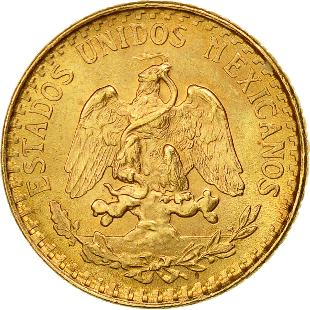 Moneta, Messico, 2 Pesos, 1945, Mexico City, SPL-, Oro, KM:461