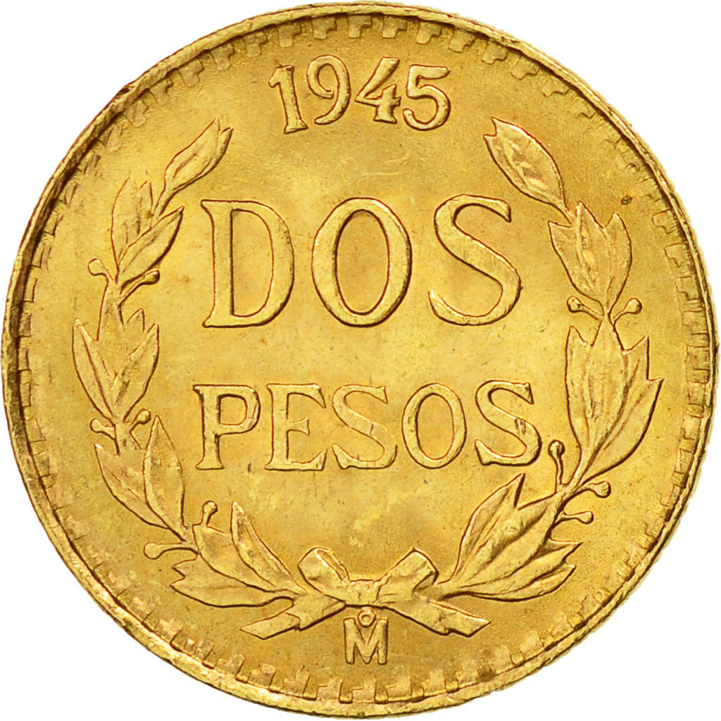 Monnaie, Mexique, 2 Pesos, 1945, Mexico City, SUP, Or, KM:461