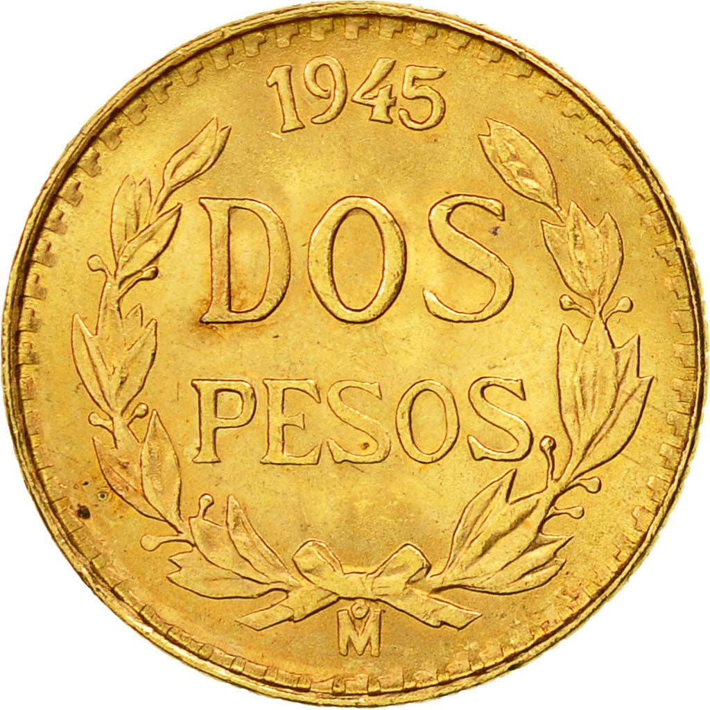 Monnaie, Mexique, 2 Pesos, 1945, Mexico City, SUP, Or, KM:461