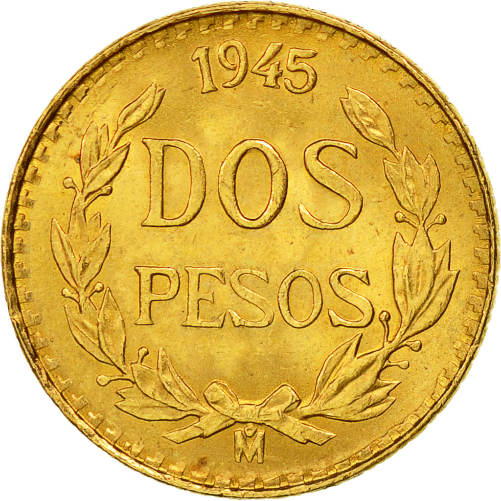 Münze, Mexiko, 2 Pesos, 1945, Mexico City, VZ, Gold, KM:461