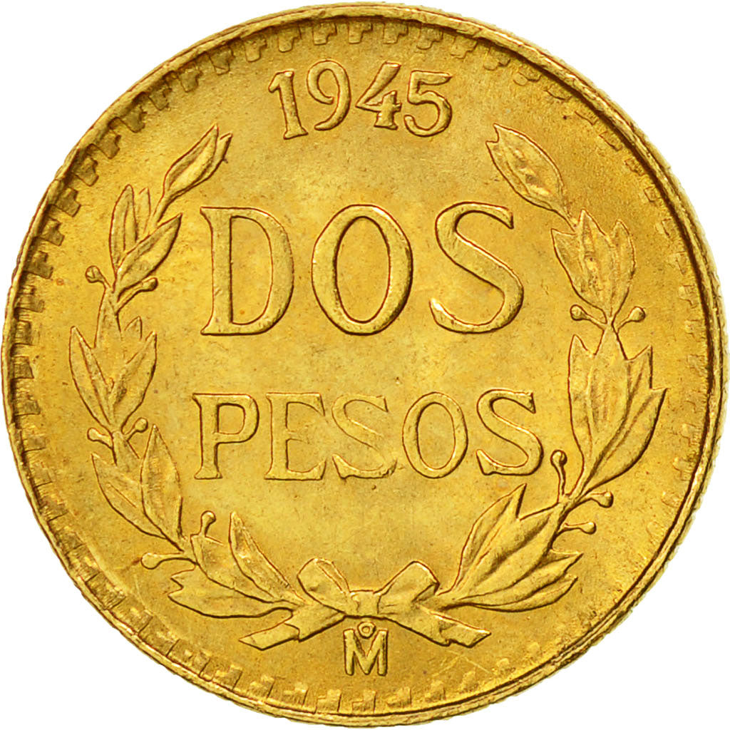 Münze, Mexiko, 2 Pesos, 1945, Mexico City, VZ, Gold, KM:461
