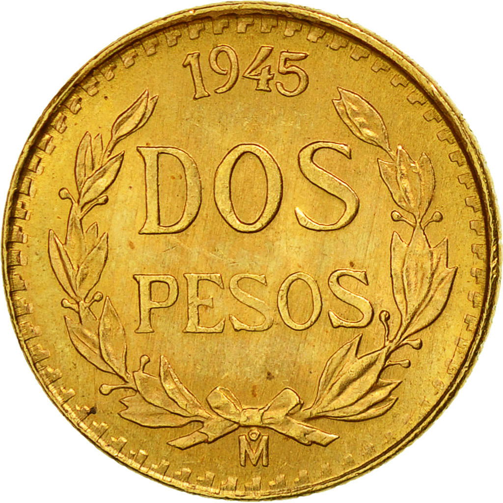 Monnaie, Mexique, 2 Pesos, 1945, Mexico City, SUP, Or, KM:461