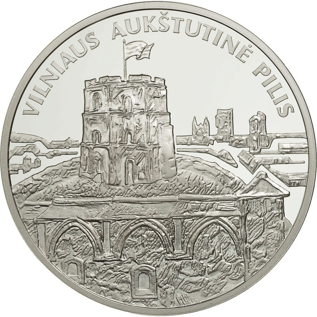 Moneta, Lituania, VILNIAUS AUKSTUTINE PILIS, 50 Litu, 2011, FDC, Argento