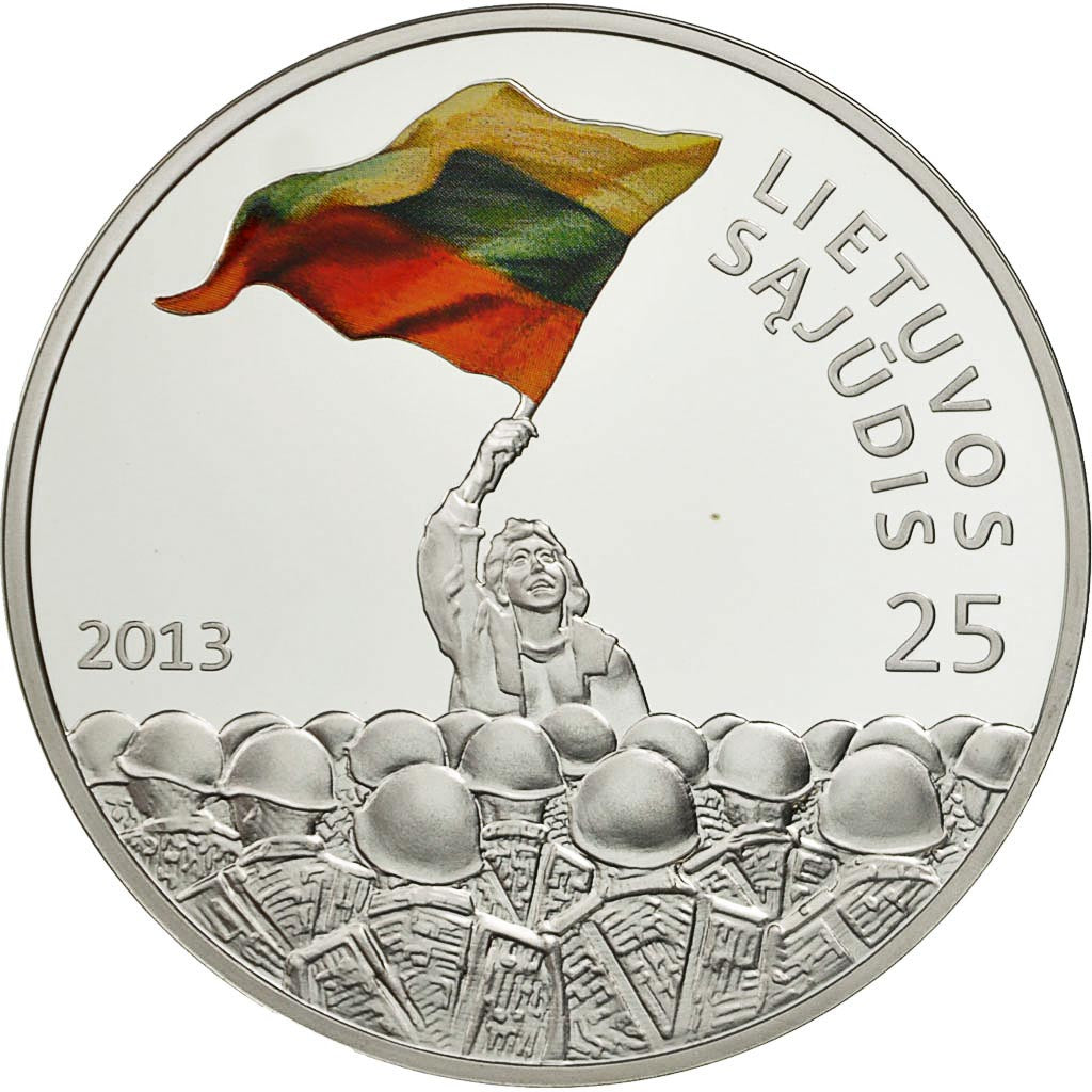 Coin, Lithuania, 25 LIETUVOS SAJUDIS, 50 Litu, 2013, MS(65-70), Silver