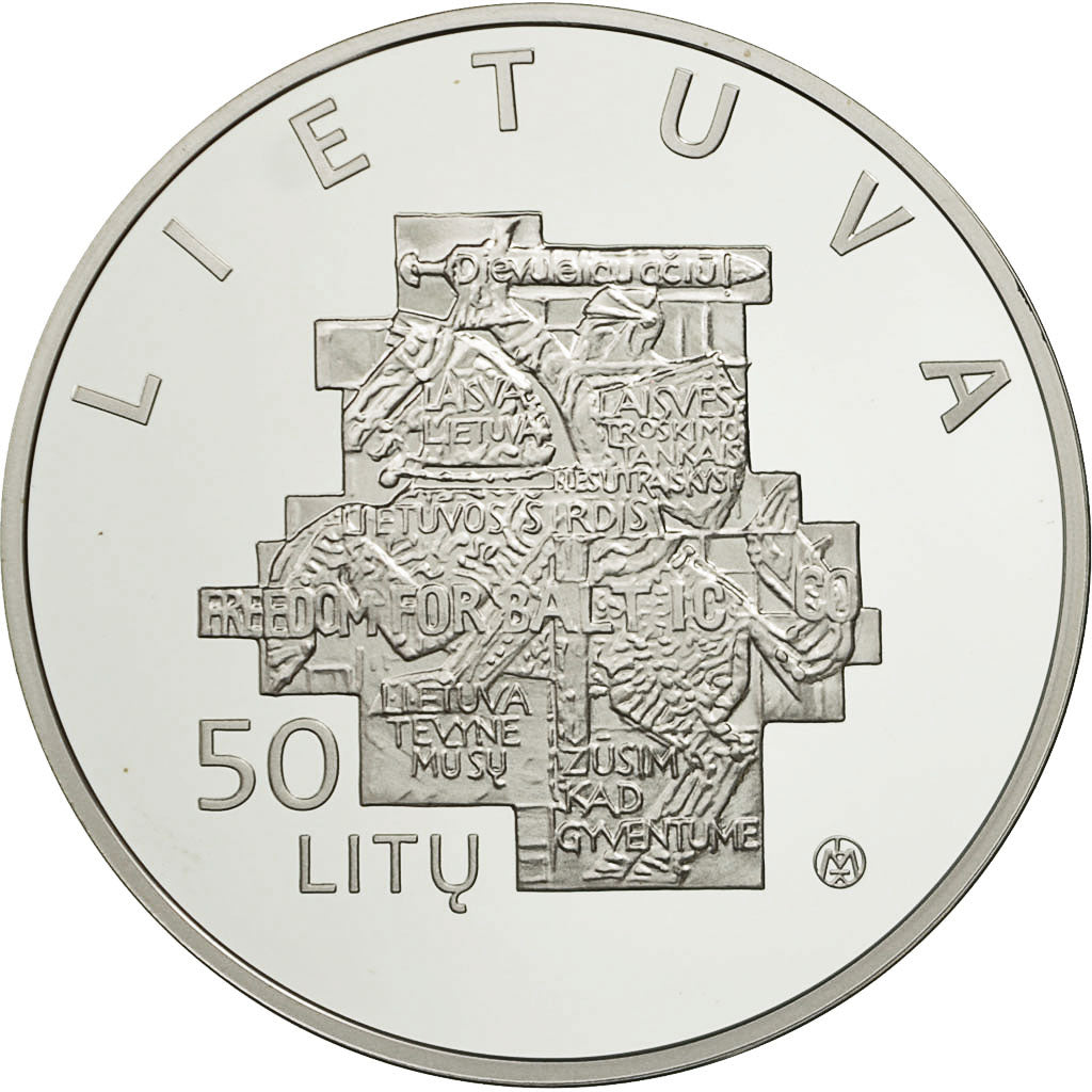 Coin, Lithuania, 25 LIETUVOS SAJUDIS, 50 Litu, 2013, MS(65-70), Silver