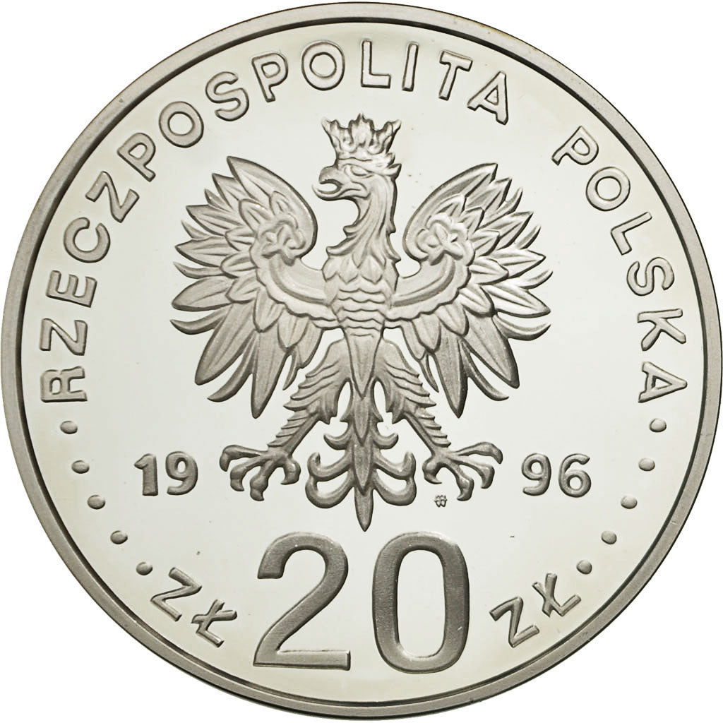 Munten, Polen, 20 Zlotych, 1996, FDC, Zilver, KM:309