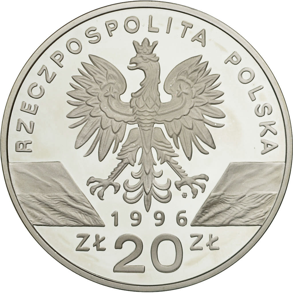 Coin, Poland, 20 Zlotych, 1996, MS(65-70), Silver, KM:312