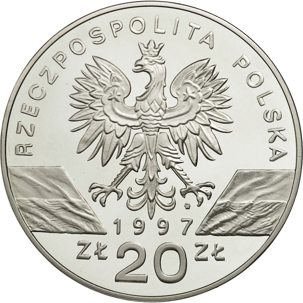 Coin, Poland, 20 Zlotych, 1997, MS(65-70), Silver, KM:330