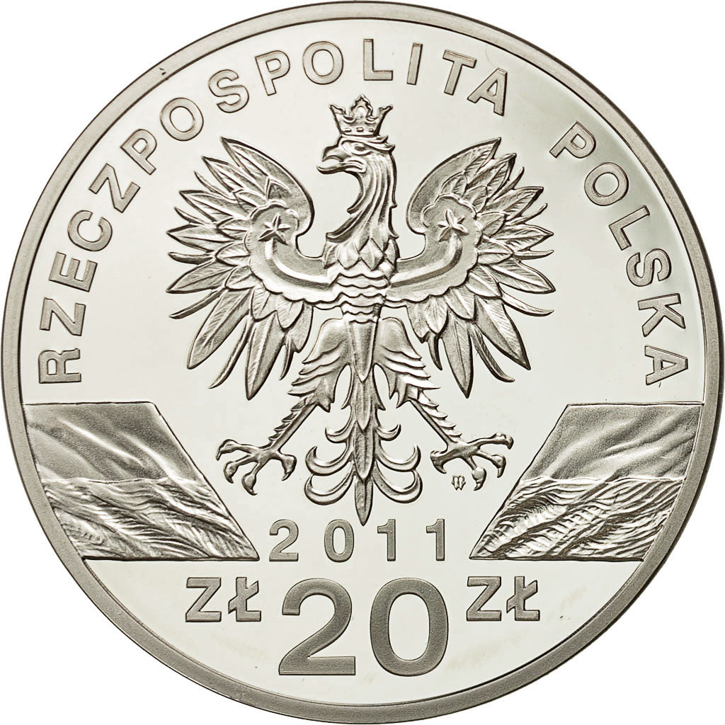 Coin, Poland, 20 Zlotych, 2011, Warsaw, MS(65-70), Silver, KM:763