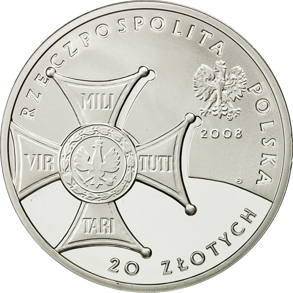 Coin, Poland, 20 Zlotych, 2008, MS(65-70), Silver, KM:651