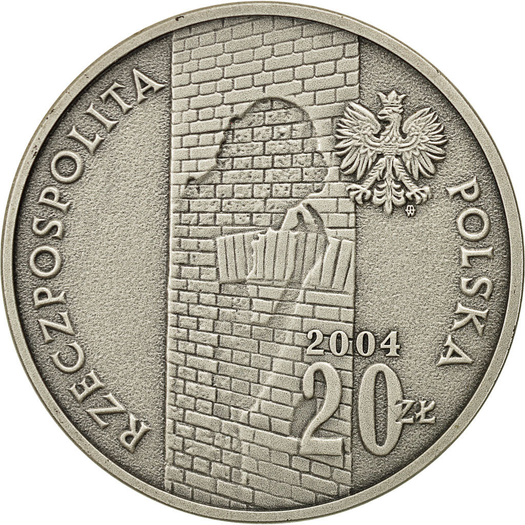 Moneda, Polonia, 20 Zlotych, 2004, Warsaw, FDC, Plata, KM:498