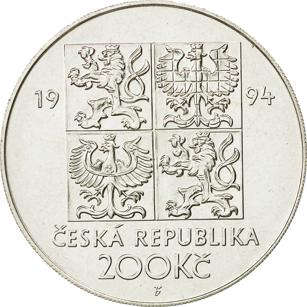 Coin, Czech Republic, 200 Korun, 1994, Jablonec nad Nisou, MS(60-62), Silver